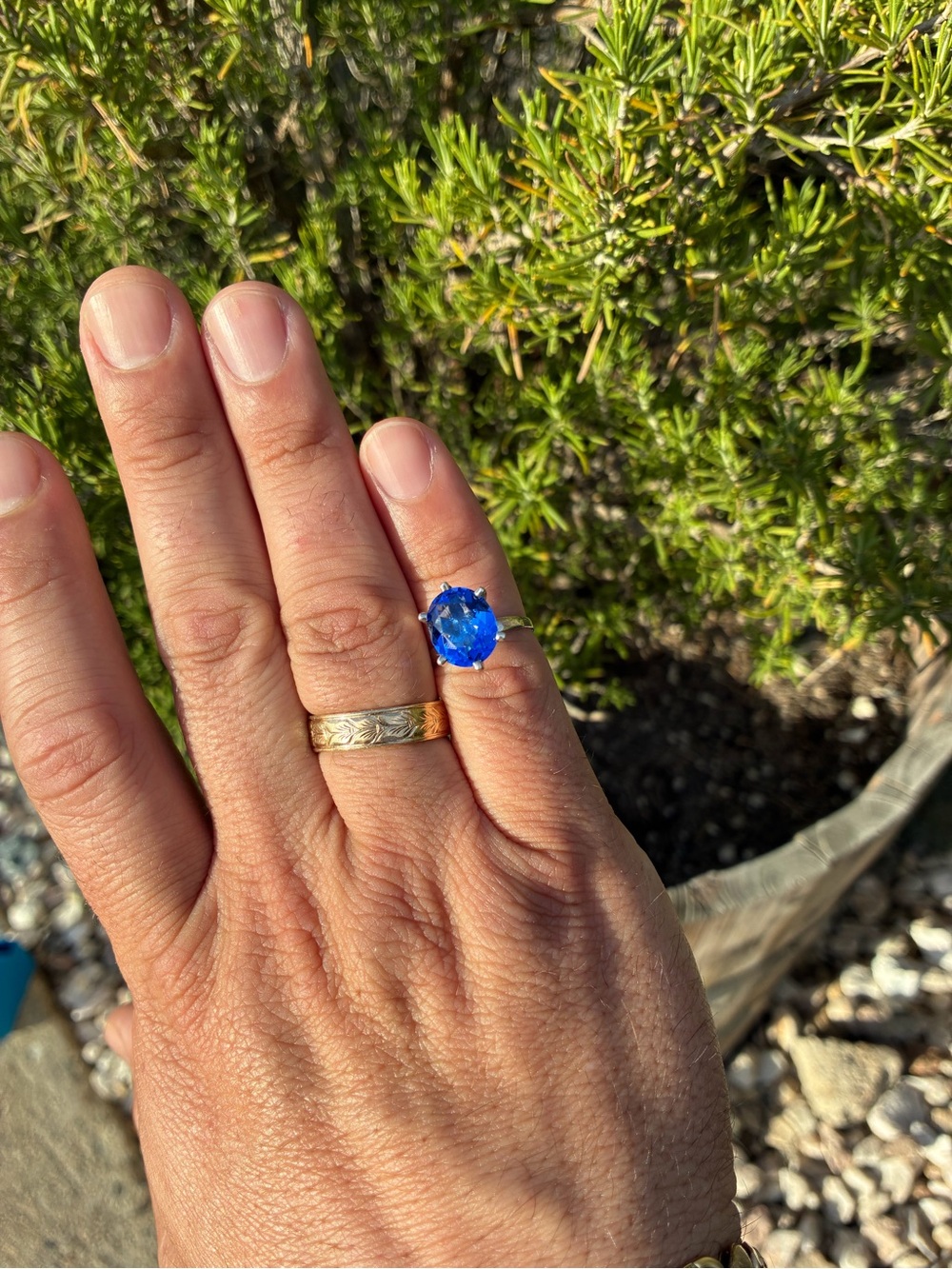 Sterling Silver Ring with Tanzanite Stone - Picture 10 of 14